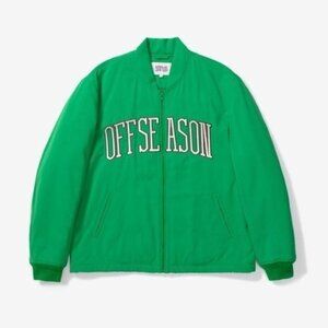 SNS SEASONALS Nylon Varsity Jacket in Green